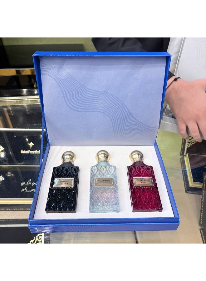 IBRAQ Blue Wish Blue Box (75 mL * 3): · Saphire Leather · Balas Rose · Blue Diamond - Image 1